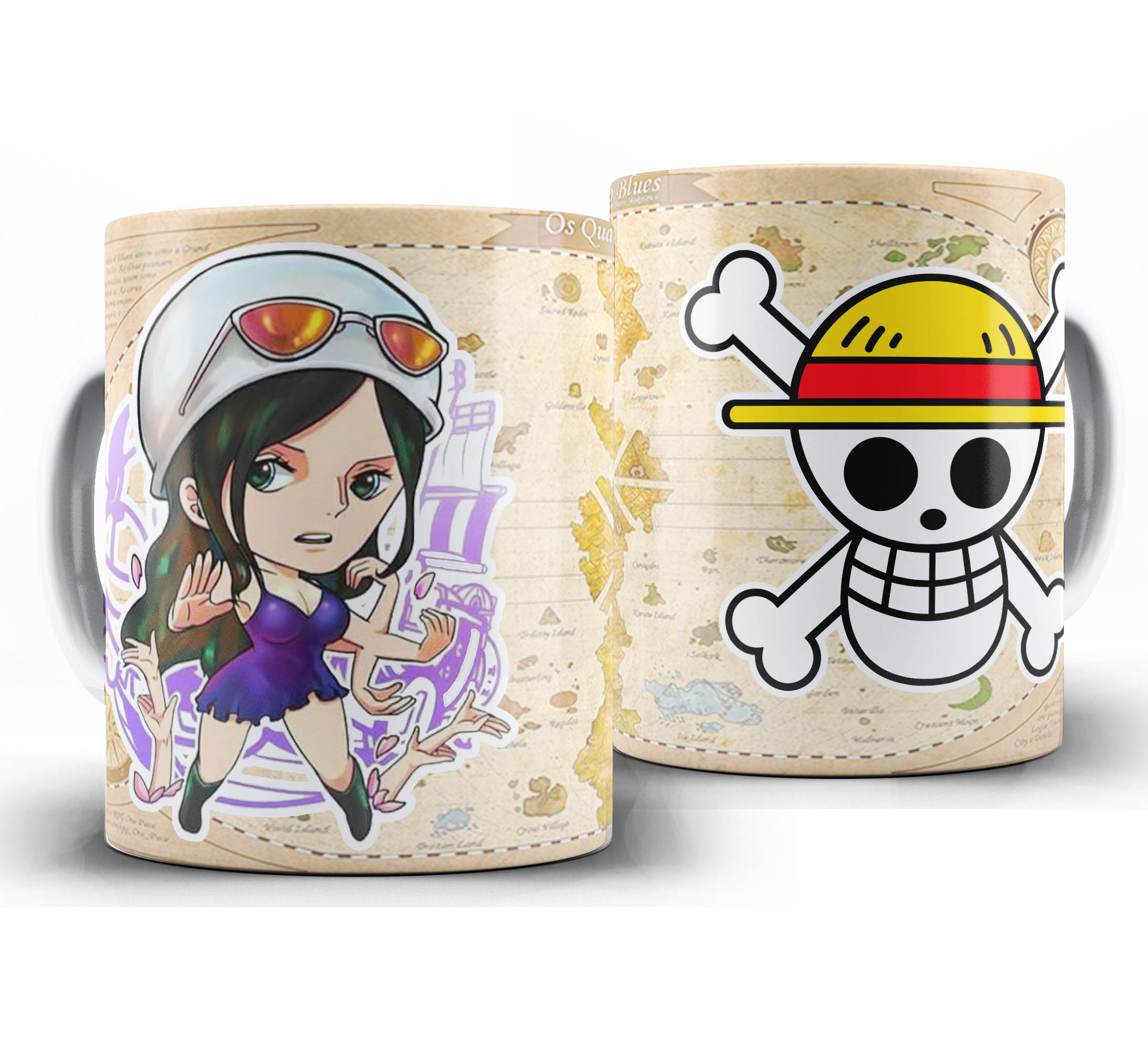 Caneca Anime - One Piece Chibi - Chapeu de Palha - Robin